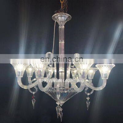 European crystal chandelier lighting custom modern hotel large glass curved arm crystal chandelier