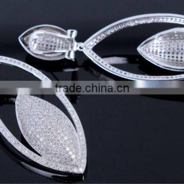 Elegant Big Party Jewelry Bling Deluxe Micro Pave Setting CZ Women Dressed Earrings photo-4