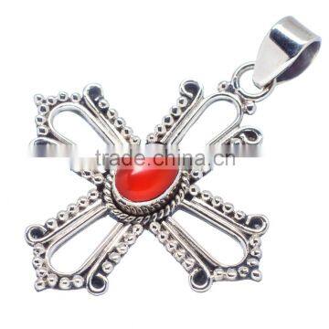 Red onyx PENDANT 925 Sterling Silver Pendant, SILVER JEWELRY EXPORTER,SILVER JEWELRY WHOLESALE