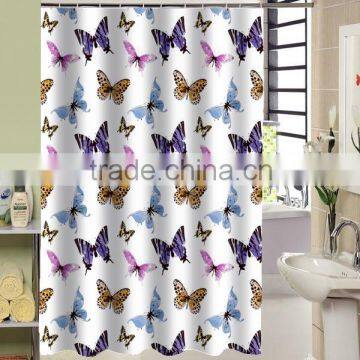 100% Polyester Black Stars Printed Shower Curtain for Hotel, Family, Waterproof Bath Curtain photo-4