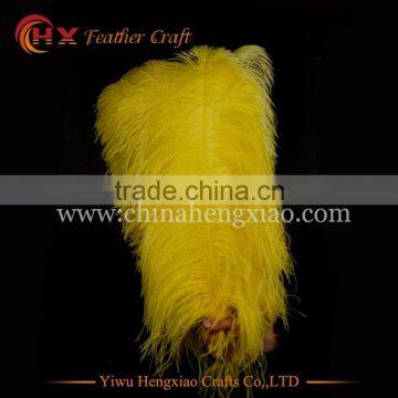 CHINA HX Factory Exporting Wholesale Colored yellow Ostrich Feathers for Wedding Decorations