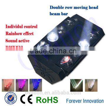 8 individually controllable 10W RGBW LEDs scanning led beam pulse effect beam bar