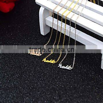 Custom logo silver necklaces set jewelley pendant necklaces jewelry 2016