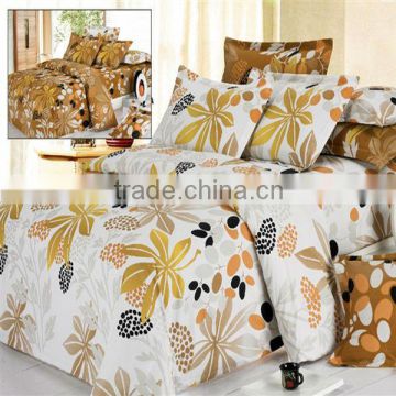 Pigment Print Leaf Bedding Cotton Duvet Cover Bed Set