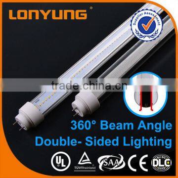 T10 double-side high efficient t824 led tube lighting for commercial lighting