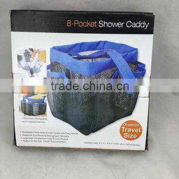 High Quality Black 8-pocket Hanging shower caddy