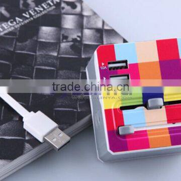 EU AU US UK Universal Travel Socket Plug Adapte With Dual USB Port International All-in-one Power Adapter photo-2