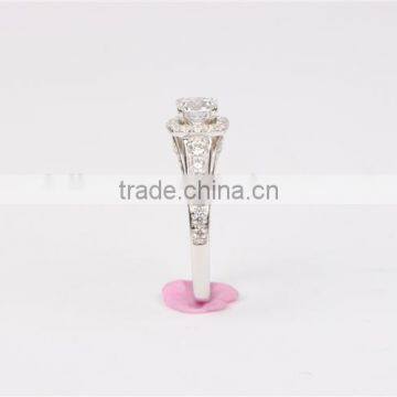 White Gold cz Ring 925 Silver Samples Enagegement Stone Ring Designs for Girlfriend photo-5