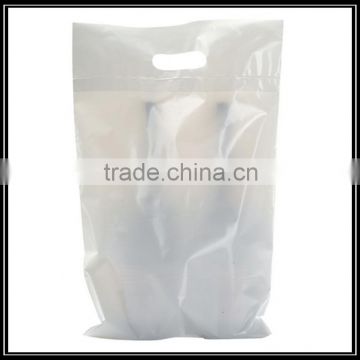 White Ldpe die cut carry plastic bag for shopping