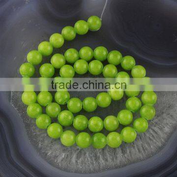 YJ1122-3 Bright green dyed jade stone beads sting