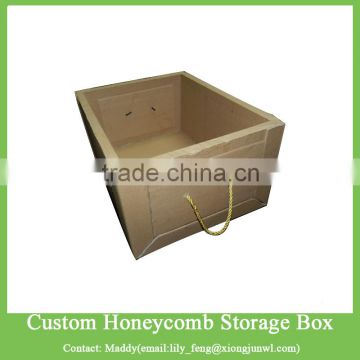 Eco-friendly Custom Size Honeycomb Paper Storage Box & Bins with Handle