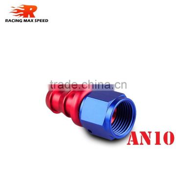 Aluminum oil cooler hose fitting Straight push on fitting hose end blue and red 10-001-10