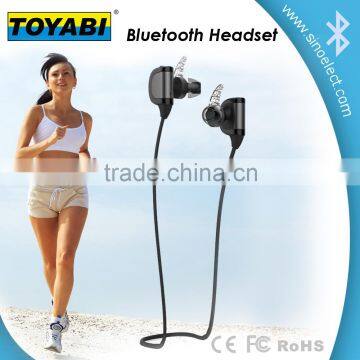 Sweatproof Bluetooth Wireless Sport Headphones Earbuds w/ Noise Cancelling Hands-free Calling, Mic for Sports