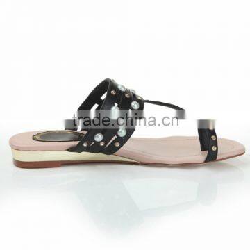 sexy wedges shoes fashion flat summer sandals 2014 for women with pearl decoration