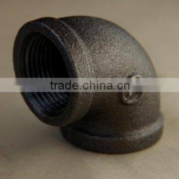 black malleable cast iron pipe fittings 90degree BRITISH STANDARD THREADS pipe fitting elbow