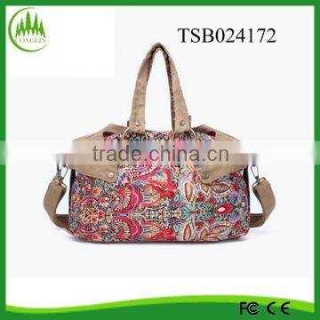 2016 new design black butterfly trendy canvas shoulder messenger bags ladies handbags