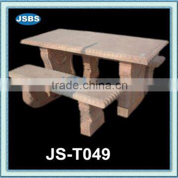 natural stone garden bench and table