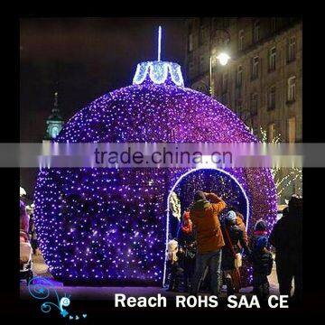 Big christmas ball led lighting 3D motif light ball outdoor decoration sphere archway street decor