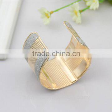 Fashion Cuff Bangles Exaggerated Gold Color With Matte Bracelets New Jewerly photo-3