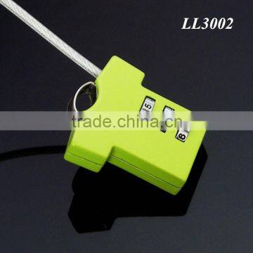 RANDOM Mix Colors Green T-shirt Shaped Three Coded Lock Blank Metal Zinc Alloy Steel Wire Combination 3 Digitals Padlock photo-6