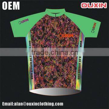 OEM China factory sublimaite orange cycling jersey