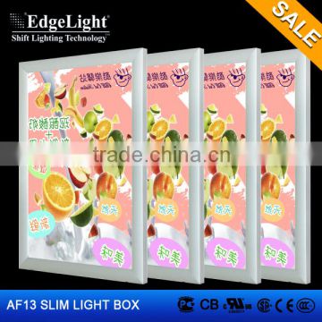 Edgelight AF13 Clip Type Single side Advertising display rectangle Aluminous light box made in Shanghai China