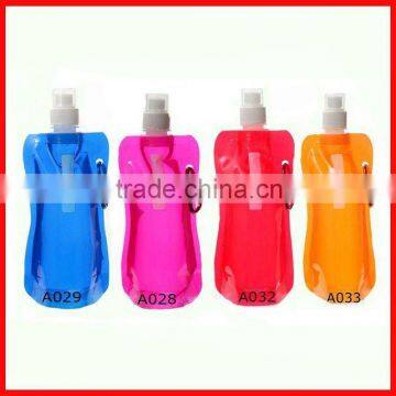 High quality 480ml or 16 OZ foldable plastic water bottle