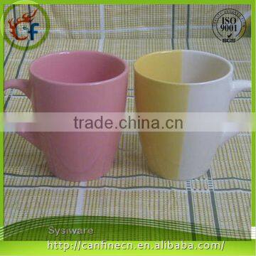 110Z V shape ceramic coffee mug color changing cup