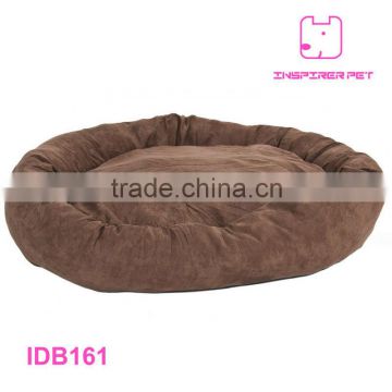 Large Bagel Dog Bed Faux Suede