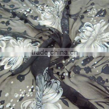 burnout silk visco satin fabric