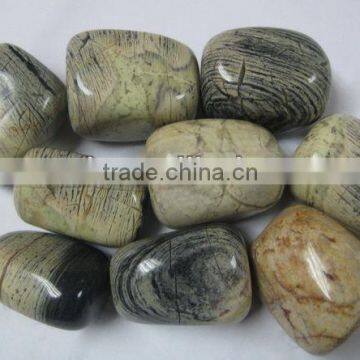 Tumbler natural stone silver leaf jasper tumbler jewelry