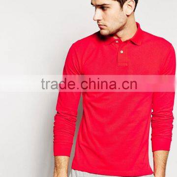 2015 High Quality Long Sleeve Men Polo Shirt Solid Color Blank Polo