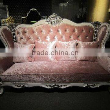 Pink fabric sofa set / sofa wood carving living room furniture / alibaba italian party sofa set YB55