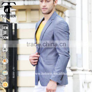 2016 New Design Leisure Style Blazer One Button Ash Color Slim Fit starry dot Jacket Business Suit For Man                        
                                                Quality Choice