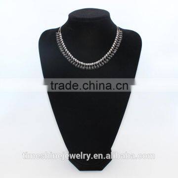 Wholesale Jewelry Glass and Acrylic Bead Two Layer Chain Necklace