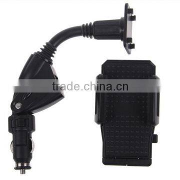 Car Phone Holder Universal Stander With Dual USB Cigarette Lighter for Mobile Phone / Smart Phone Holder photo-2