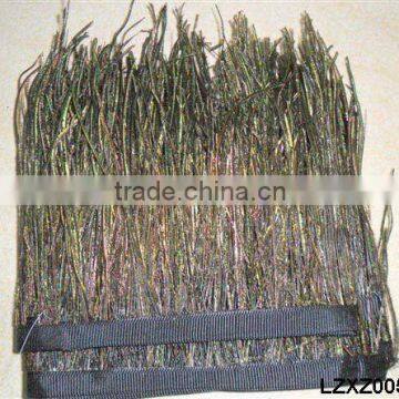natural peacock feather fringe trim LZXZ00526