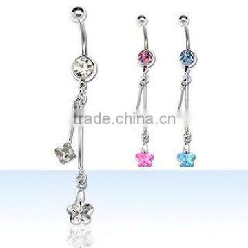 Navel ring navel jewellery belly ring belly body piercing jewellery, belly button ring, dangling body jewellery, CZ body jewelry