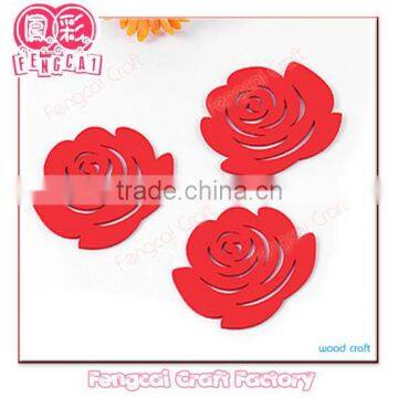 custom made hollow cut wood flower shape coaster (Wooden craft in laser Cut & Engraving)