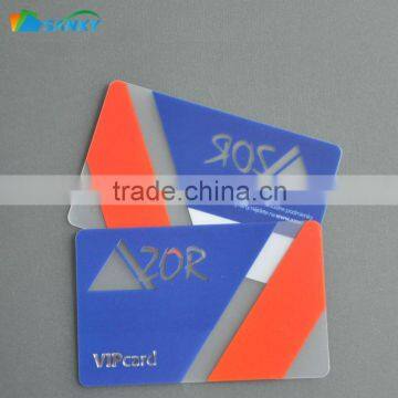 Transparent PVC Credit Card Size Clear VIP Discount Card