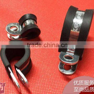 Strip clamp, with strip throat hoop p-type clip, R type rubber damping pipe clamp