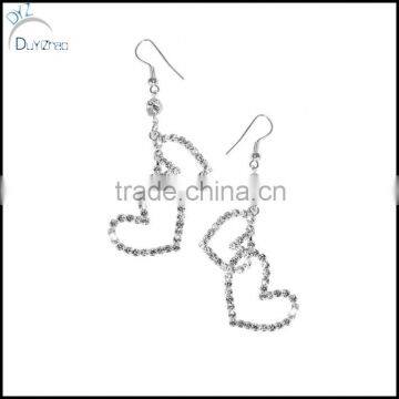 Fashion Heart Shape Bling Bling Rhinestone Earring