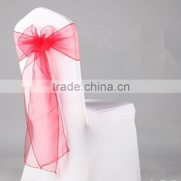 red 1 10 25 50 100 organza chair sashes plain dyed organza fabric for banquet wedding Party Decoration Bow, home and hotel