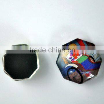 Octagon Shaped Glass Fridge Decorative Magnets