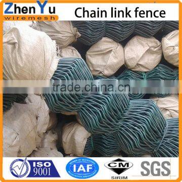 Plastic RAL 6009 coated chain link fence per sqm weight