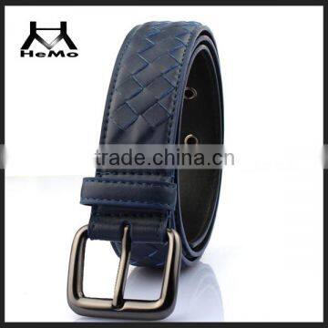 2015 high quality men's braided belt with genuine leather for wholesale