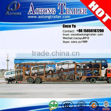 Second hand 2 axles 10 units vehicle transporting used car carrier trailer to Vietnam