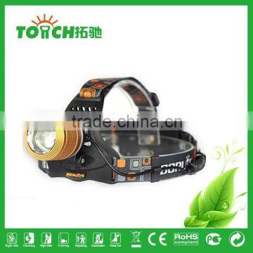 Gold Color Focus Zoom Led Headlamp 2000 Lumen Super Bright Head Lamp Miner Light for Night Searching photo-3