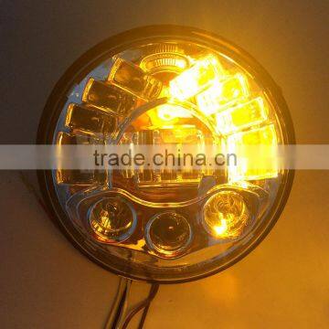 8790 7inch Led Headlight Chrome Black 12V Led Headlamp Hi/lo Amber Turning Signal and White Parking Lights for Harley Motorcycle photo-5