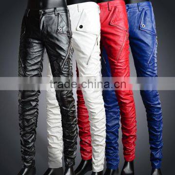 High Quality For Fashion Genuine Leather Pants With Tight Leather Pants For Men